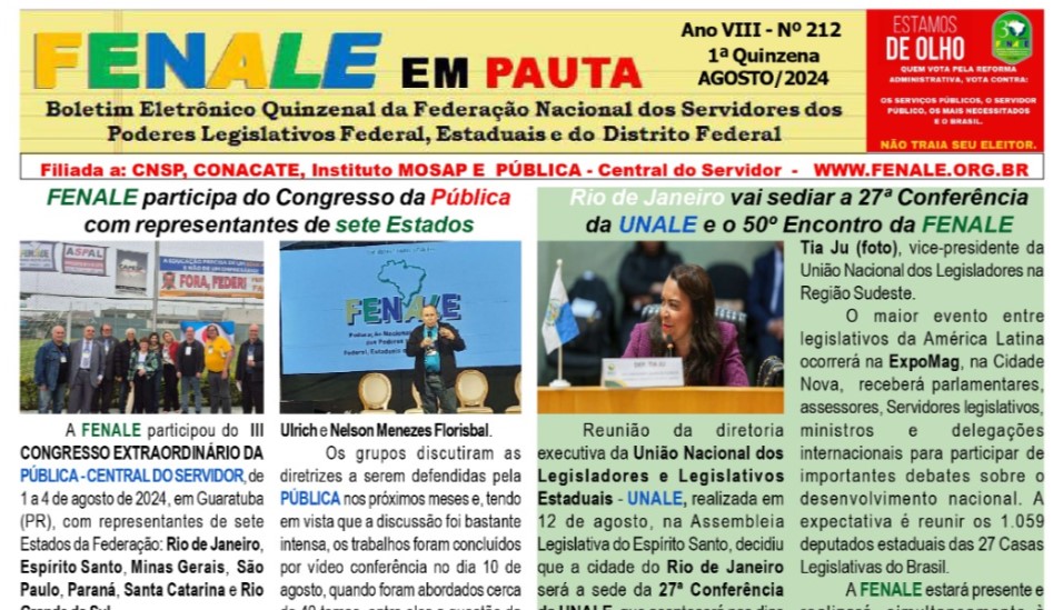 FENALE em Pauta n° 212