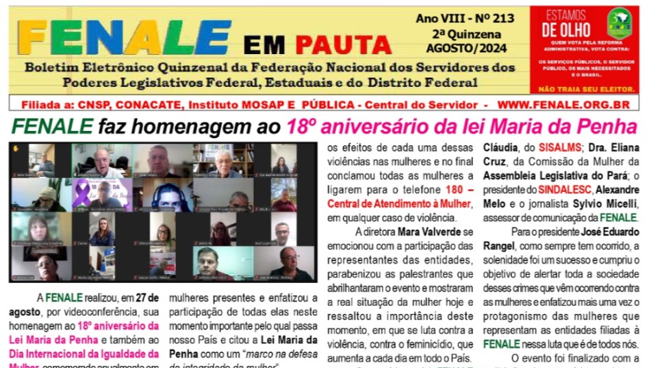 FENALE em Pauta n°213