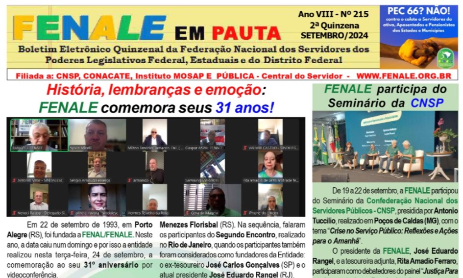 FENALE em Pauta n° 215