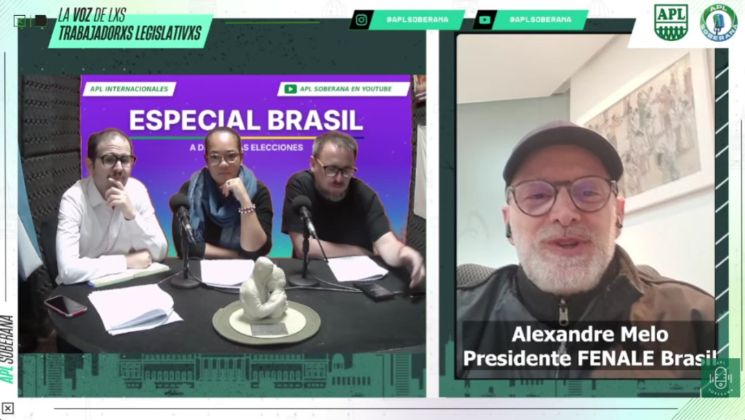 Presidente da Fenale defende a democracia, os Serviços Públicos e a Convenção 151 da OIT em debate internacional sobre eleições no Brasil